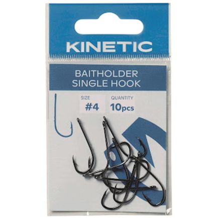 Kinetic Baitholder Single Hook Black #4/10pc