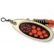 Mepps Black Fury Orange Dot / Gold + Fly Nr 3 / 6,5g