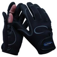Lureshop.eu Neoprene 2 Cut Fingers Fishing Gloves Black size M