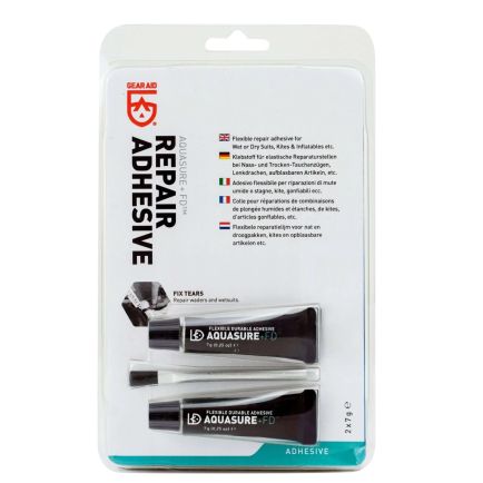 Tugev ja veekindel Gear Aid Aquasure FD parandusliim kahlamispükste, neopreeni, kummi ja nailoni parandamiseks.