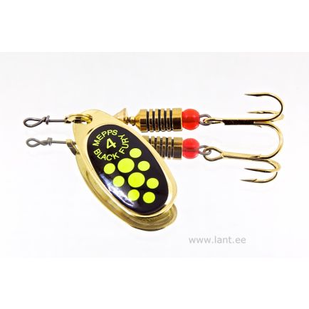 Mepps Black Fury Chartreuse Dot / Gold Nr 4 / 8g