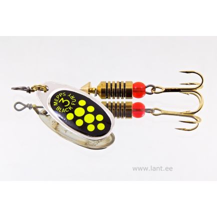 Mepps Black Fury Chartreuse Dot / Silver Nr 2 / 4,5g