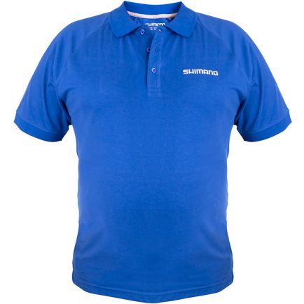 Shimano Wear Short Sleeve Polo Blue Size L