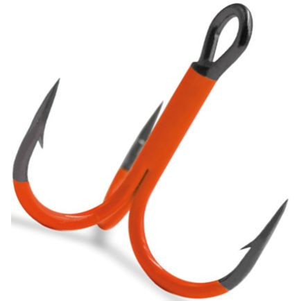 VMC 1x Strong Round UV Orange Treble Hooks 4551 #8 /6pcs